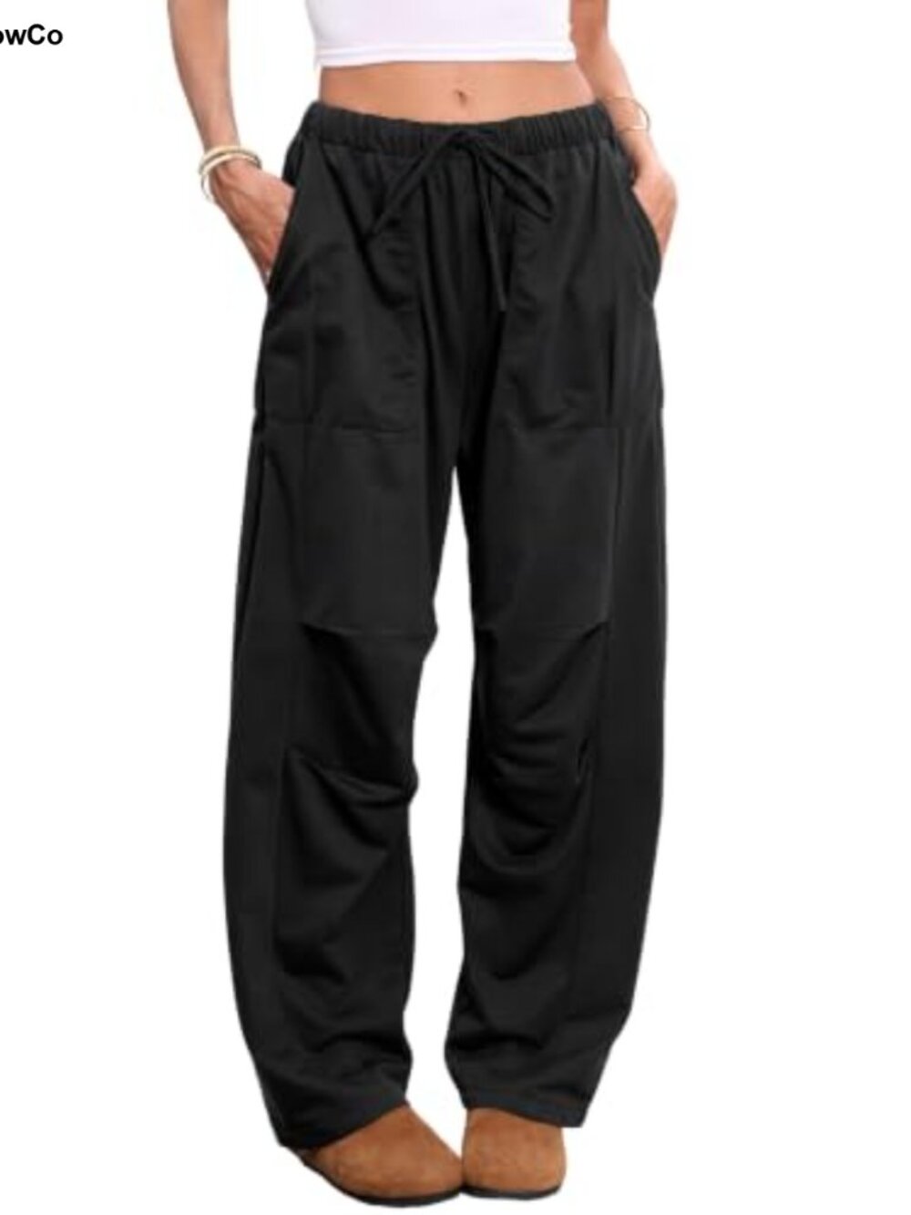 ZAFUL Drawstring Barrel Pants Elastic Waist Sweatpants with Pockets